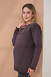 Туніка для вагітних та годуючих тепла з начісом сіро-коричневого кольору, фото 5