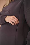 Туніка для вагітних та годуючих тепла з начісом сіро-коричневого кольору, фото 9
