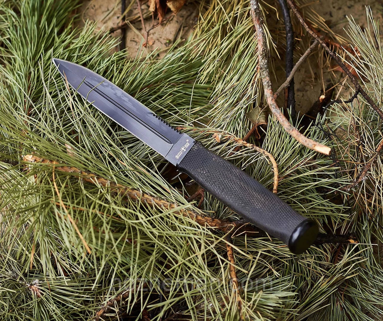 Ніж із нержавіючої сталі Багнет 440С/57-58 HRC, з тканинним чохлом, фото 1