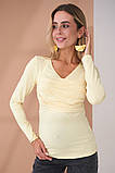 Кремовий лонгслів для вагітних та годуючих з бавовняного трикотажу, фото 3