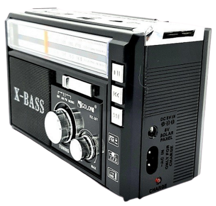 Радіоприймач GOLON RX-381 USB+SD Чорний, фото 1