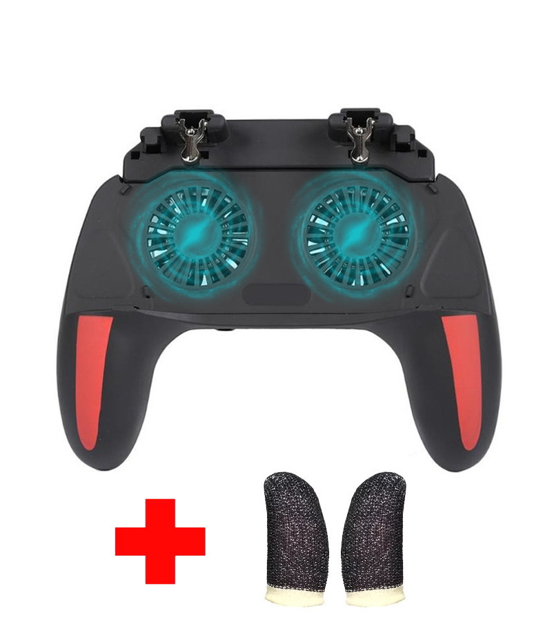 Бездротовий геймпад-тригер для смартфонів 2500 mAh Sandy Union PUBG Mobile H10 + напальники, фото 1