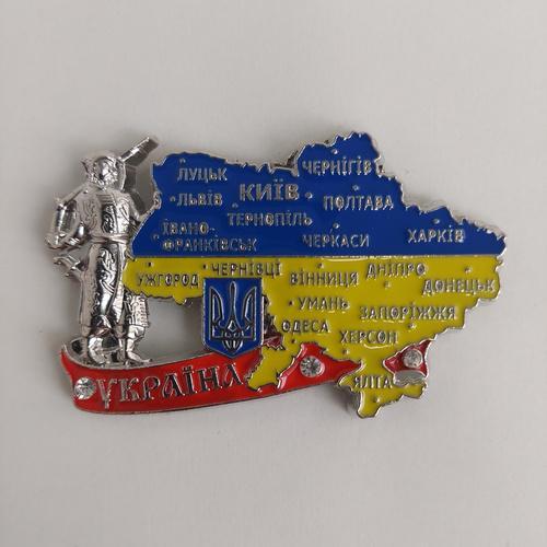Магніт - металевий - Карта України з містами (29954), фото 1