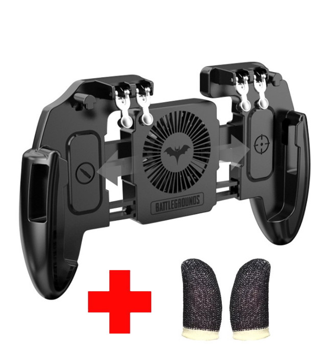 Бездротовий геймпад тригер для смартфонів Union PUBG Mobile M 11 з вентилятором і акумулятором на 800 mAh + напальники, фото 1