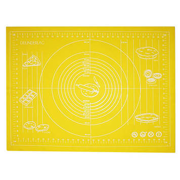 Силіконовий килимок Genes 68 на 51,5 см для розкачування тіста жовтий
