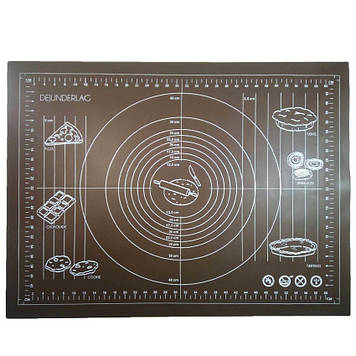 Силіконовий килимок Genes 68 на 51,5 см для розкачування тіста коричневий