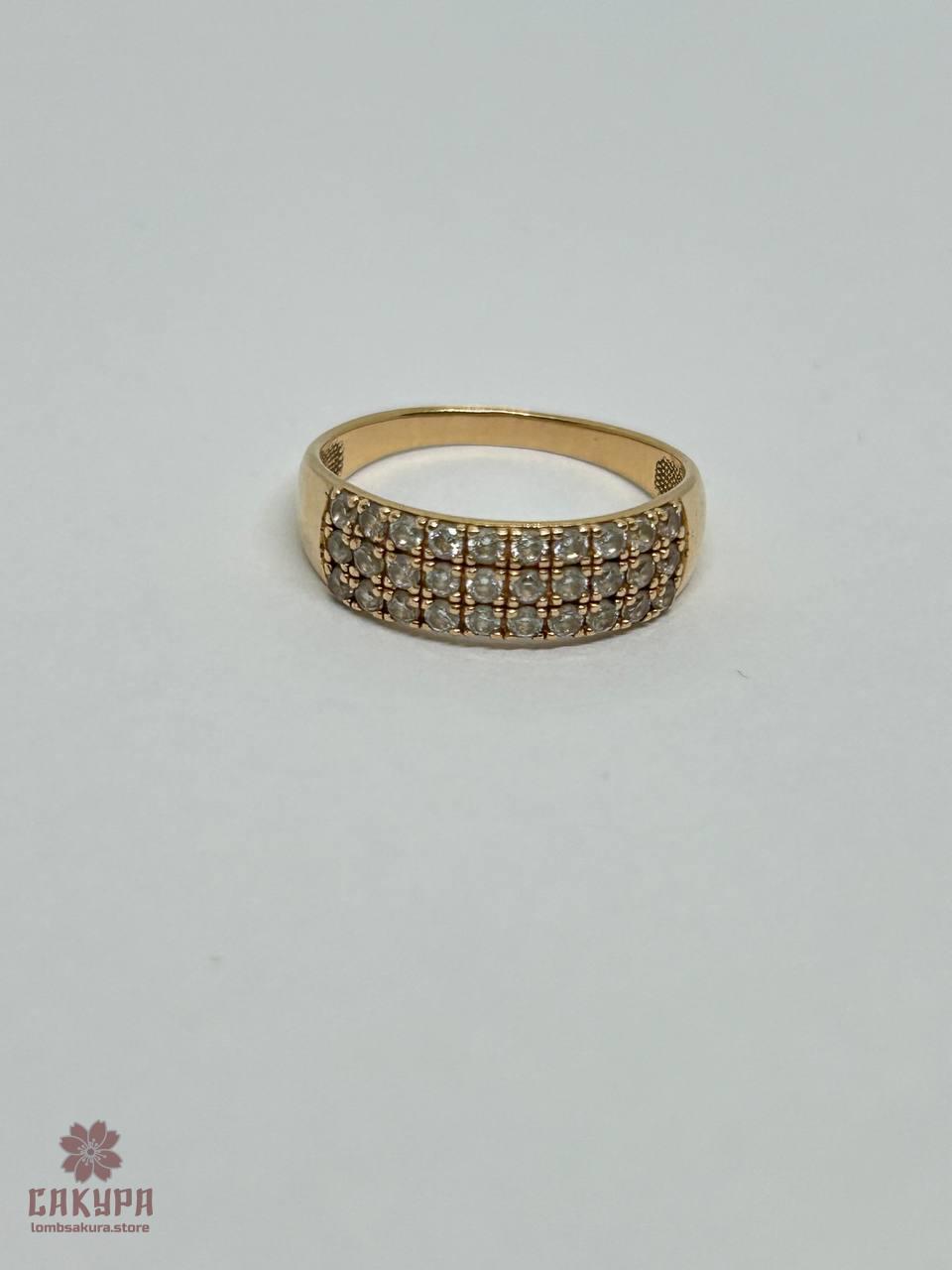 Золота Каблучка зі вставкою цирконій, фото 1