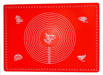 Силіконовий килимок A-PLUS для випікання та розкачування тіста 50*70 см червоний