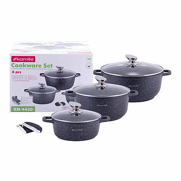 Набір посуду Kamille 7 предметів із прихватками КМ-4430