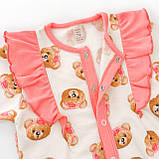 Чоловічок для дівчинки на кнопках з крильцями та пов'язкою з ведмедиками Girl Bears, фото 2