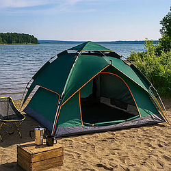 Намет туристичний з автоматичним розкриттям на 6 облич 220 см*220 см*150 см