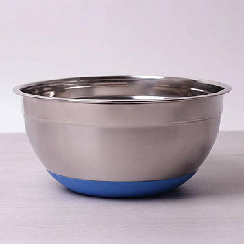 Миска Kamille d-26 x 12 см із неіржавкої сталі із силіконовим дном КМ-4350