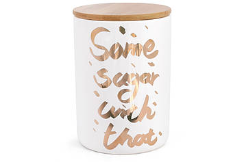 Банка порцелянова 1200 мл із бамбуковою кришкою BonaDi 945-224