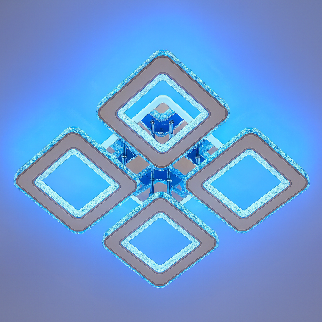 Led люстра F+Light 192W до 20 м² колір Білий + Хром FP-23505-4H-S-RGB, фото 1