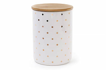Банка керамічна 1225 мл із бамбуковою кришкою Горох BonaDi 945-113