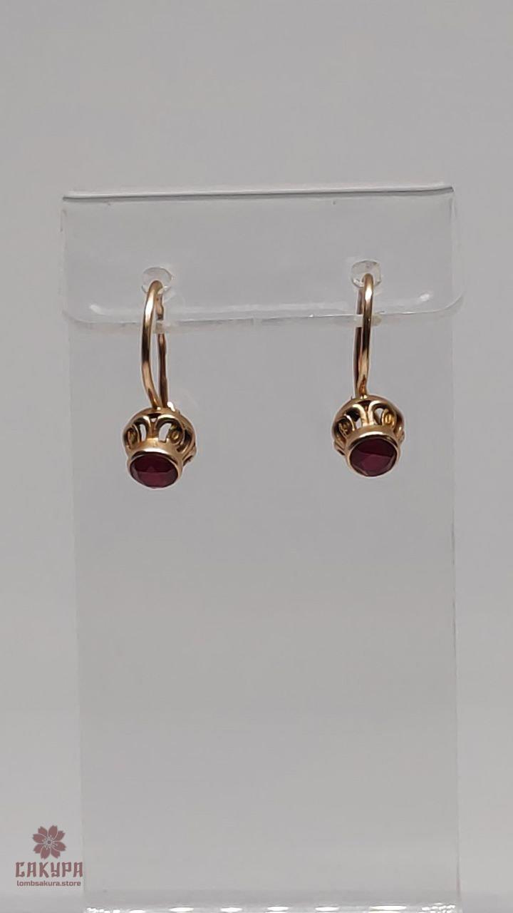 Золоті Сережки зі вставкою цирконій, фото 1