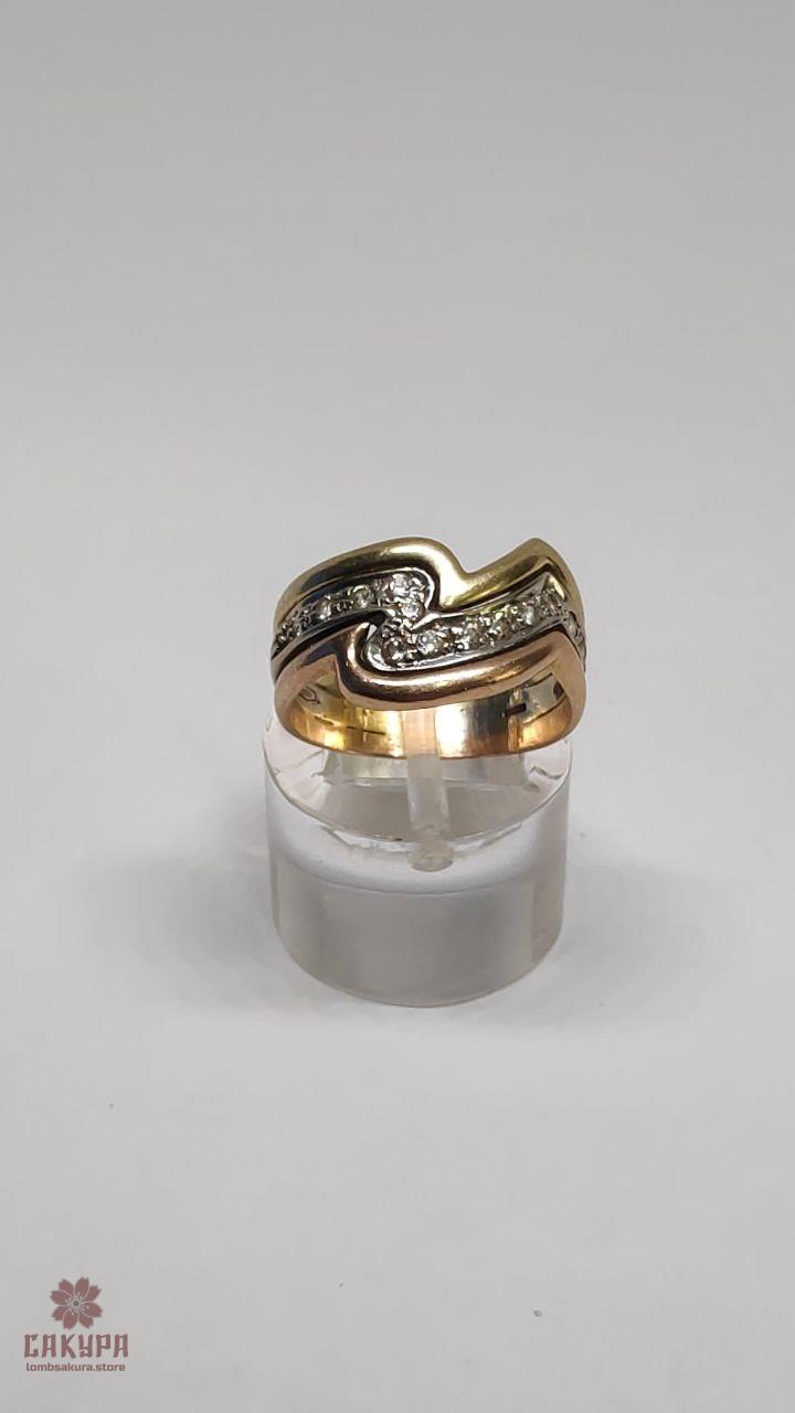 Золота Каблучка зі вставкою цирконій, фото 1