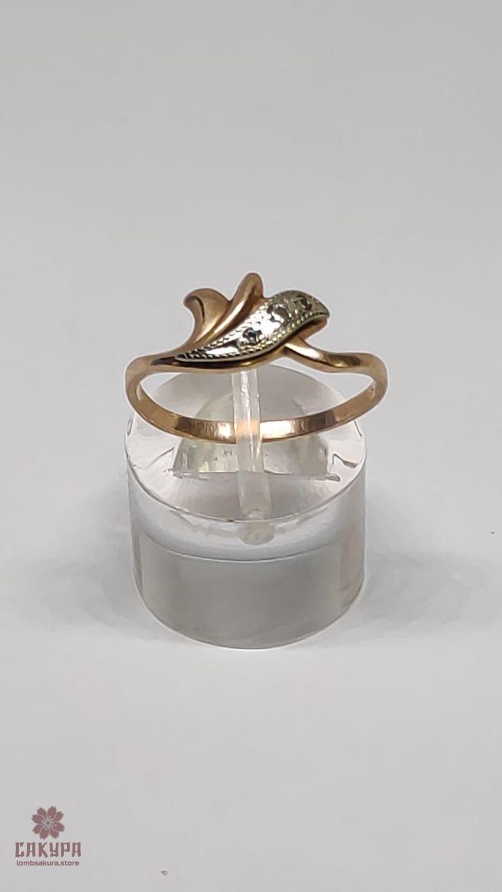 Золота Каблучка зі вставкою цирконій, фото 1