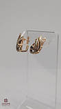 Золоті Сережки зі вставкою цирконій, фото 3
