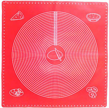 Силіконовий килимок 70 х 70 см із розміткою червоний Genes