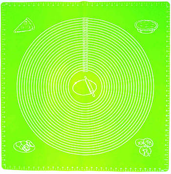 Силіконовий килимок 70 х 70 см із розміткою салатовий Genes