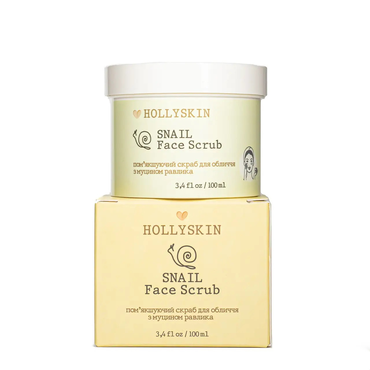 Скраб для обличчя з муцином равлика Hollyskin Snail Face Scrub 100 мл, фото 1
