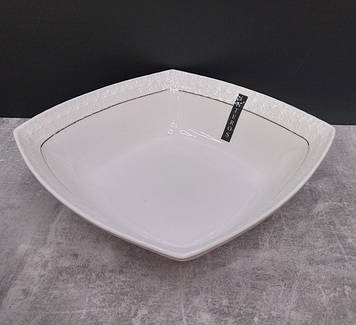 Салатник порцеляновий 20 см квадратний Interos "8" Снігова Королева 011620-A