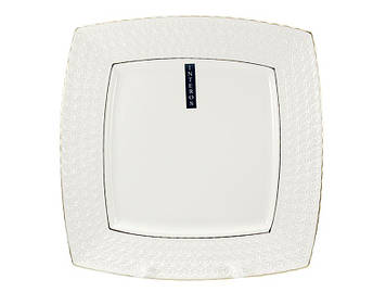 Тарілка порцелянова біла обідня 25 см квадратна Снігова королева Interos"10" 222826-A