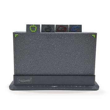 Набір 4 обробних дошки 29 х 19.5 см з підставкою Maestro (MR1787G)