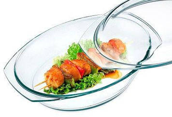 Гусятниця овальна 2,4 л, з кришкою Simax Color 7026-7036 SIM