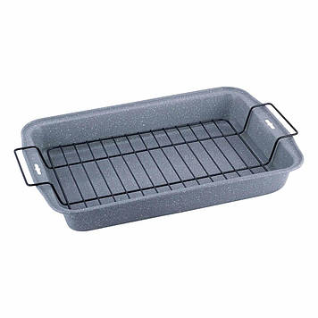 Форма для запікання з решіткою для гриля з вуглецевої сталі 37,5 х 26 х 5,5 см Каmille KM 6001M