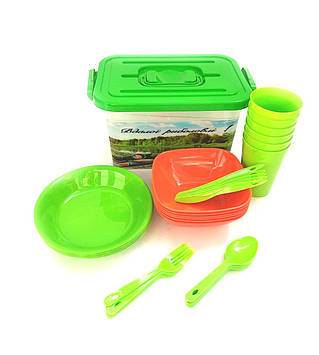 Столовий набір для пікніка на 6 персонах 37 предмети Полімербут 294-ПБ