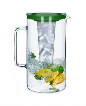 Глечик 2,5 л з місткістю для льоду прозорий/зелений Simax 2544/L SIM