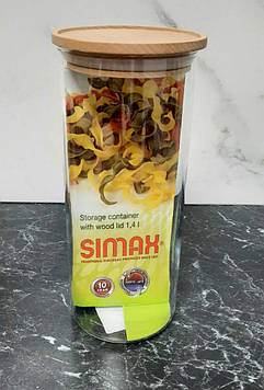 Банка для зберігання 1,4 л із дерев'яною кришкою SIMAX 5142/LW