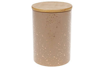 Банка керамічна 650 мл із бамбуковою кришкою Золоті Краплі BonaDi 304-927