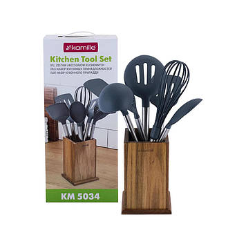 Набір кухонного приладдя Kamille у підставці 7 предметів KM-5034