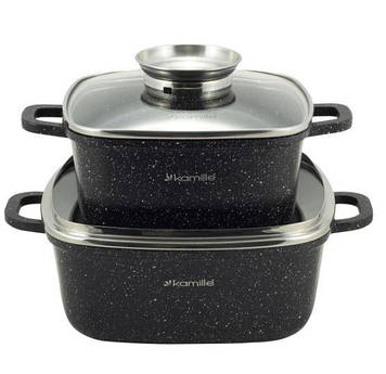 Набір посуду 5 предметів (20 см, 24 см) з прихватками Kamille KM-4434
