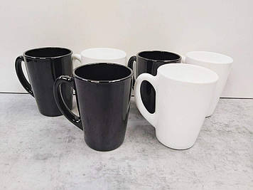 Набір кухлів 320 мл New morning Black White 6 шт Luminarc P8858/Q0156