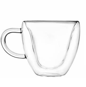 Набір чашок із ручками 250 мл із подвійними стінками 2 шт Серце OLens 2234-1