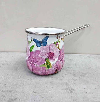 Турка емальована 600 мл Interos Орхідея 15116-0,6 ITR