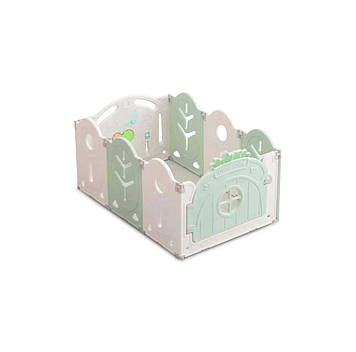 Манеж BabyPlayPen Магічний ліс вбудоване баскетбольне кільце 84*123*62 Оливковий