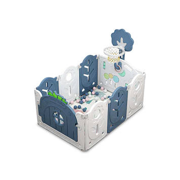 Манеж BabyPlayPen Магічний ліс вбудоване баскетбольне кільце 84*123*62 Синій