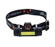 Ліхтарик налобний світлодіодний Bailong BL-8101 XPE+COB + USB CHARGE, фото 5