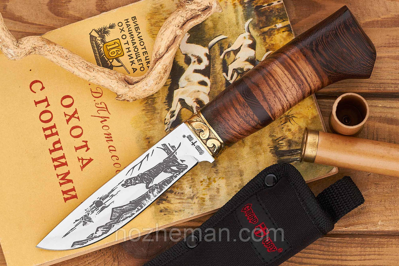 Ніж мисливський Боровик 2, із сталі 440С та тканинним чохлом у комплекті, фото 1