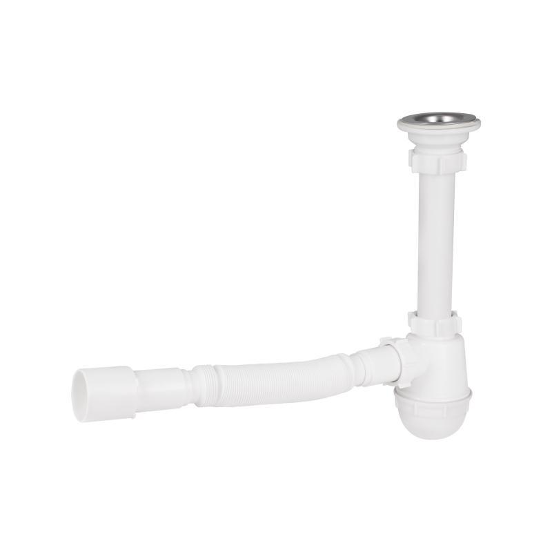 Сифон для раковини Lidz (WHI) LU06 колбовий (вихід 50 мм), фото 1
