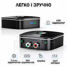 Адаптер UGREEN CM106 Bluetooth 5.1 aptX HD приймач AUX 2RCA та 3.5mm, фото 4