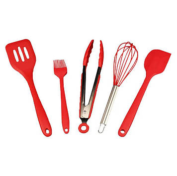 Набір кухонного приладдя силіконовий 5 предметів червоний A-PLUS 1962
