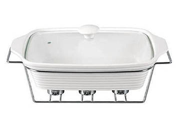 Марміт Kamille Food Warmer керамічний 3 л d 38 см з підігрівом KM-6404 прямокутний