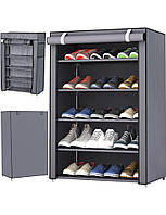 Текстильна складна шафа для взуття 90×60×30 см, 5 полиць