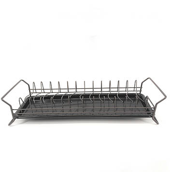 Сушарка для посуду 38 х 18 х 10 см чорна A-Plus 1188